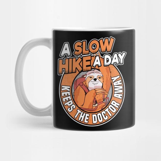 A Slow Hike A Day Funny Vintage Sloth Hiker Gift by Kuehni